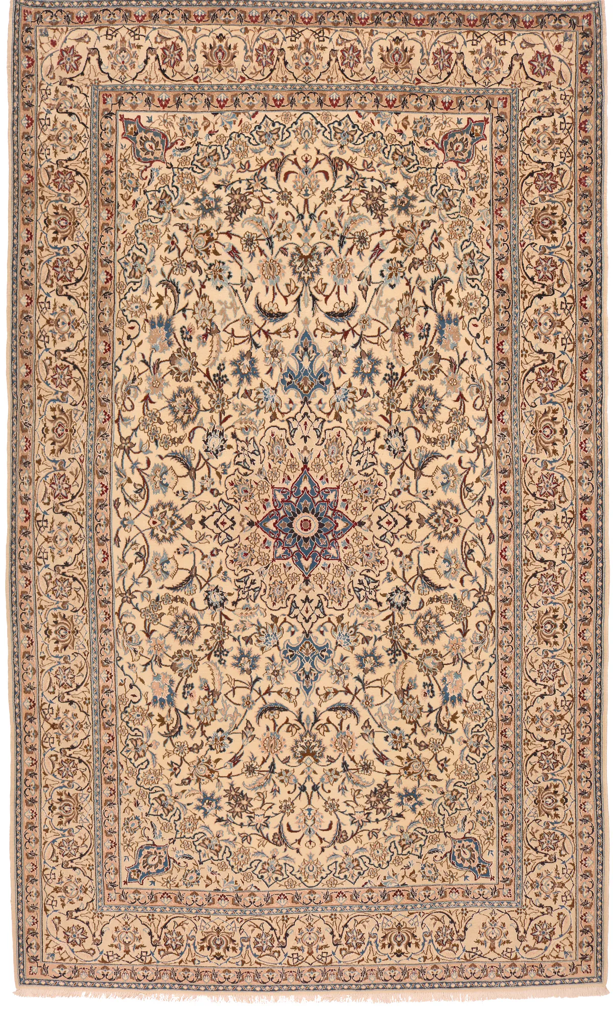 PERSIAN NAIN RUG WITH SILK HIGHLIGHTS, 344 × 201 cm