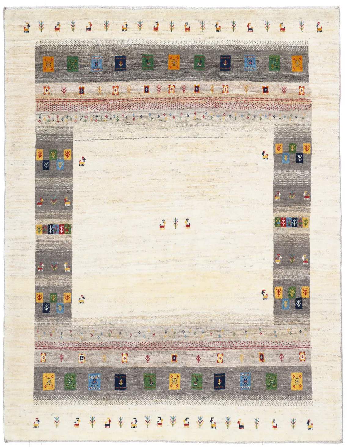 Persian Gabbeh Beige, 232 × 181 cm