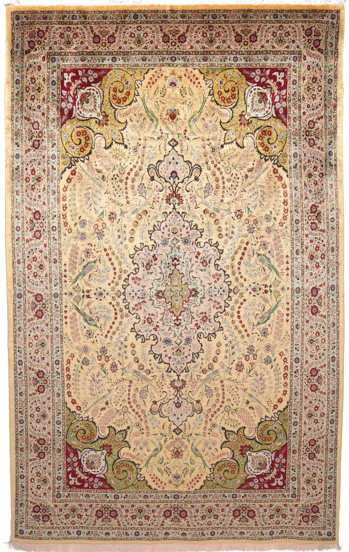 Fine Tabriz Pure Silk Rug, 306 × 190 cm