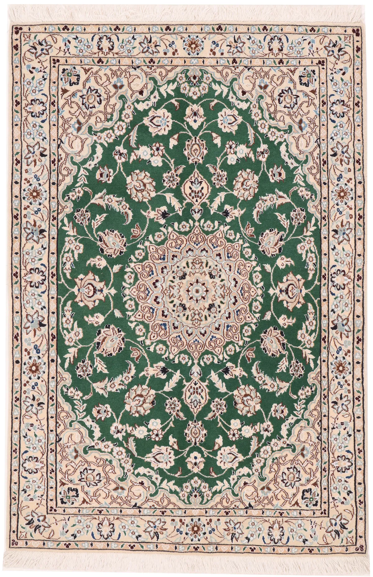 Persian Fine Nain 9 La With Silk Highlights, 141 × 95 cm