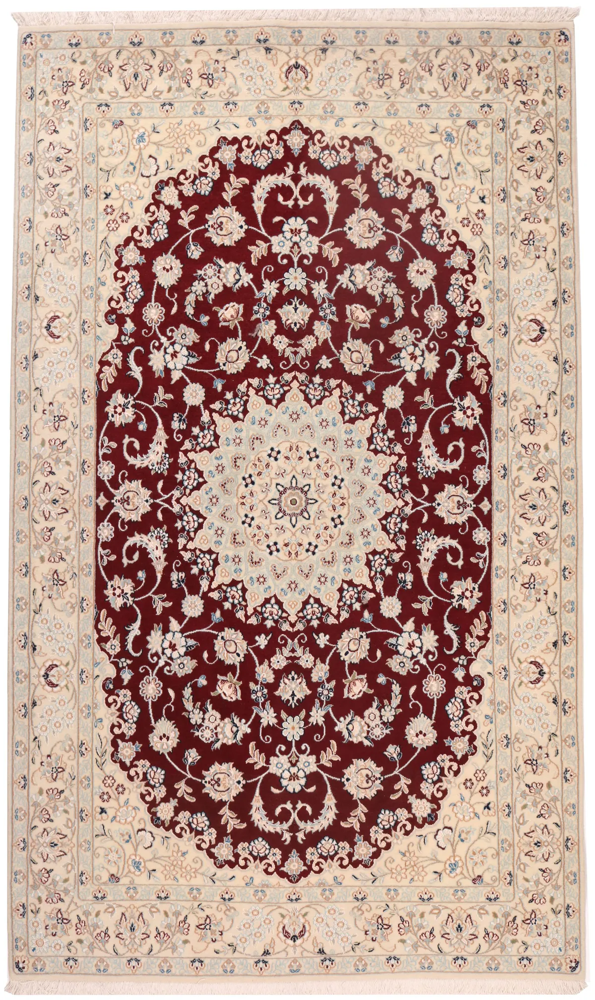 Persian Fine Nain 9 La With Silk Highlights, 262 × 156 cm