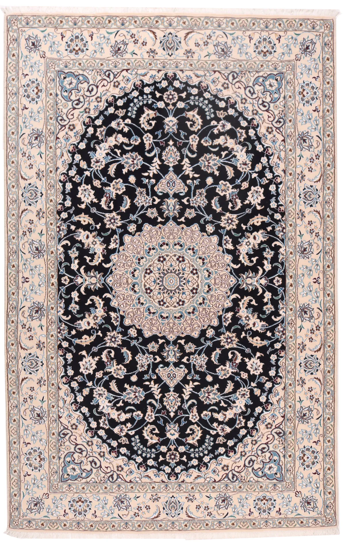 Persian Fine Nain 9La – 8'2 x 5' Navy, 250 × 158 cm