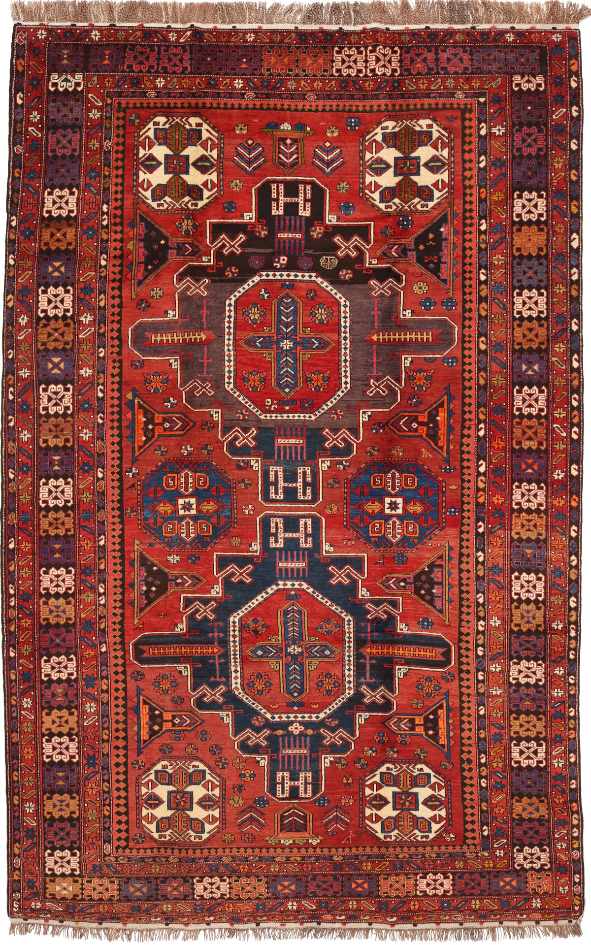 Caucasian Shirvan Antique Carpet – circa 1910, 310 × 198 cm