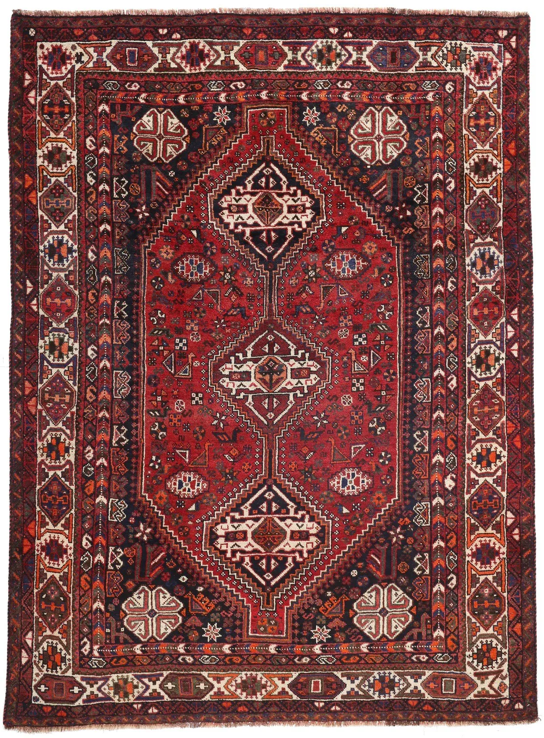 Persian Nomadic Shiraz Rug in, 268 × 199 cm
