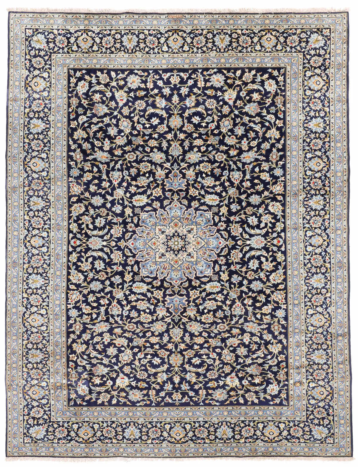 Keshan/Kashan Rug Dark Navy, 334 × 260 cm
