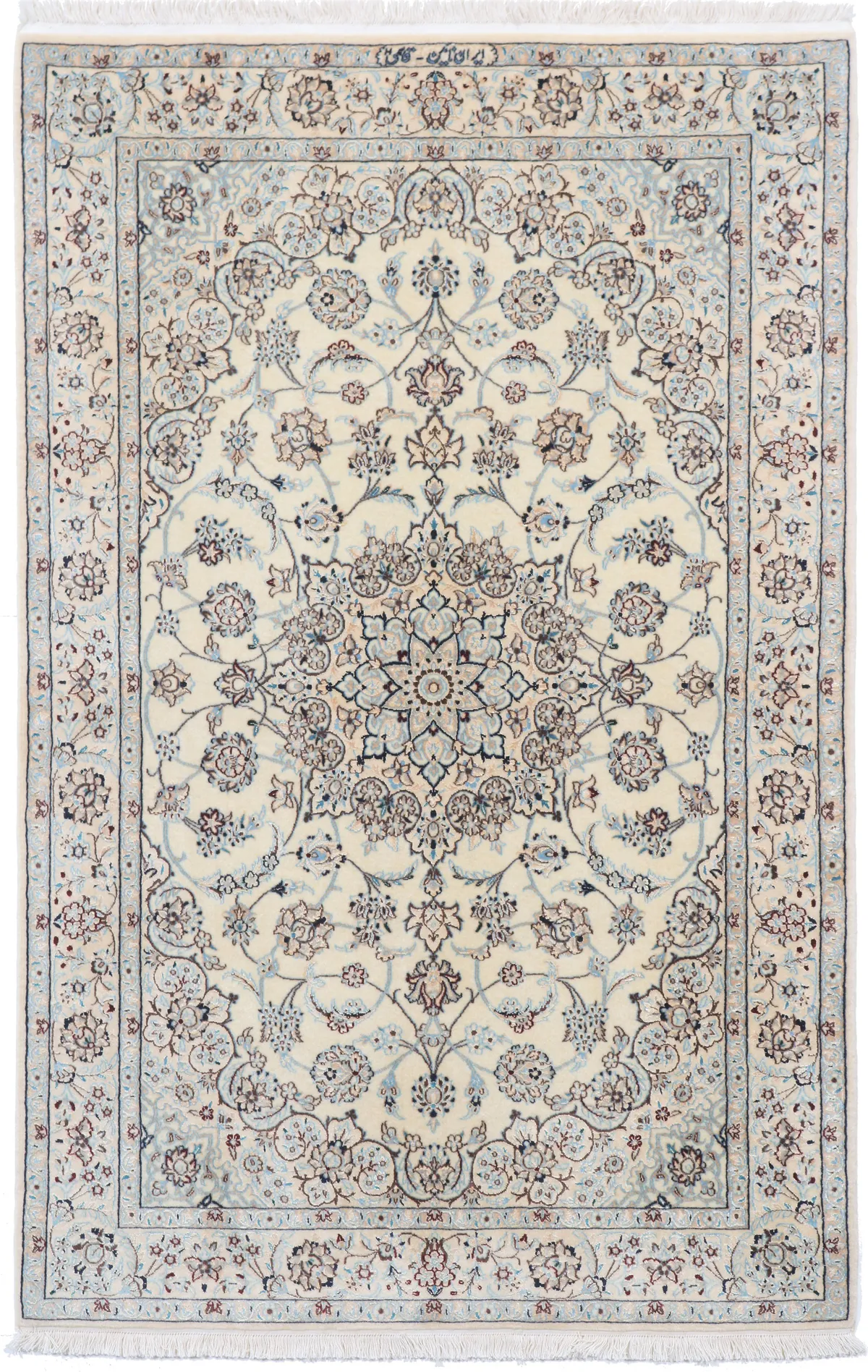 Persian 6La Nain rug with silk highlights, 158 × 100 cm