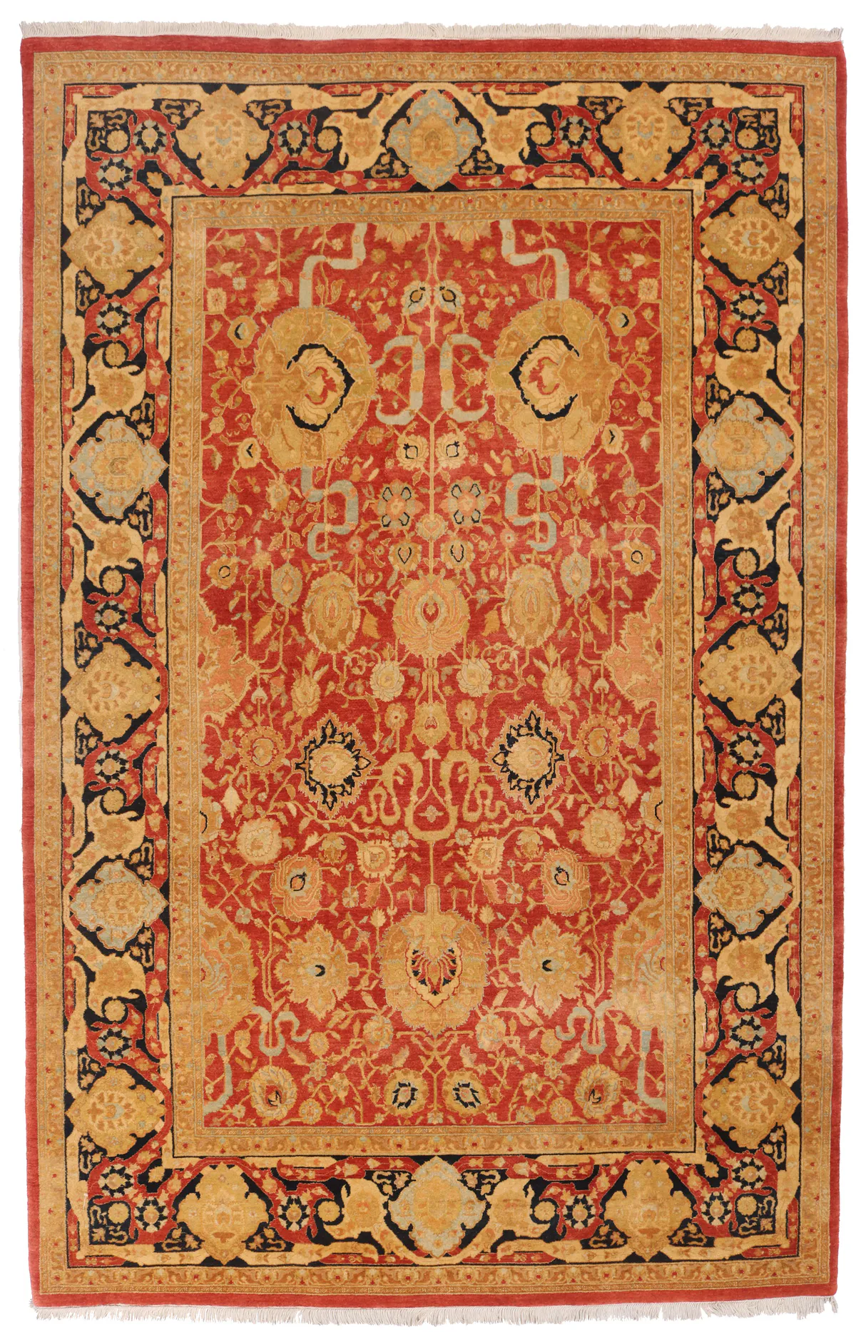 Fine Garous Ziegler design Rug in Golden & Red, 277 × 177 cm
