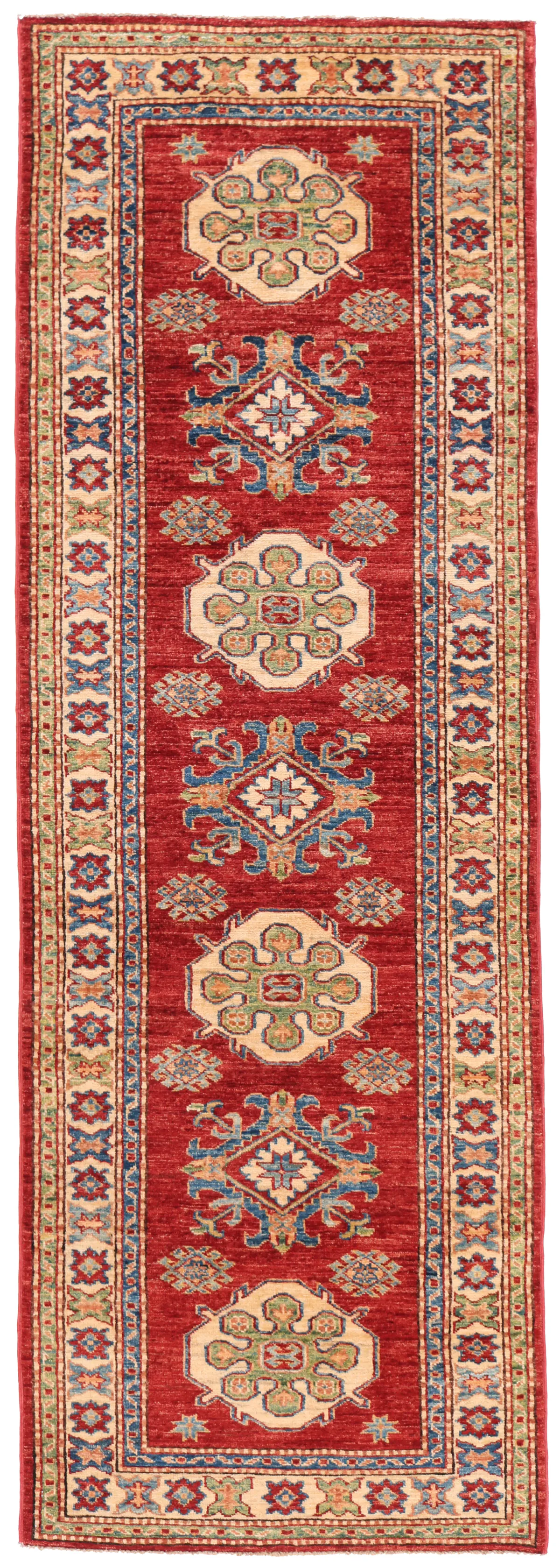 Caucasian Kazak Design Runner, 243 × 74 cm