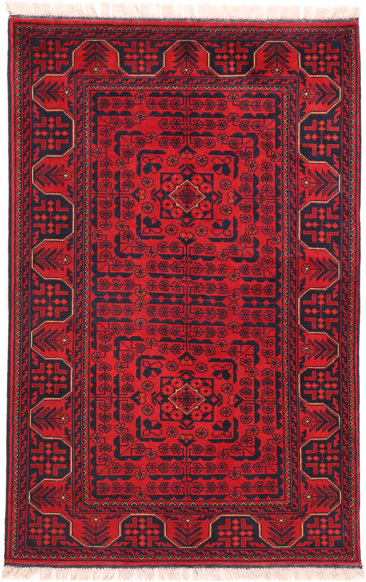 Khal Mohammad Hand-Knotted Afghan Rug in, 158 × 99 cm