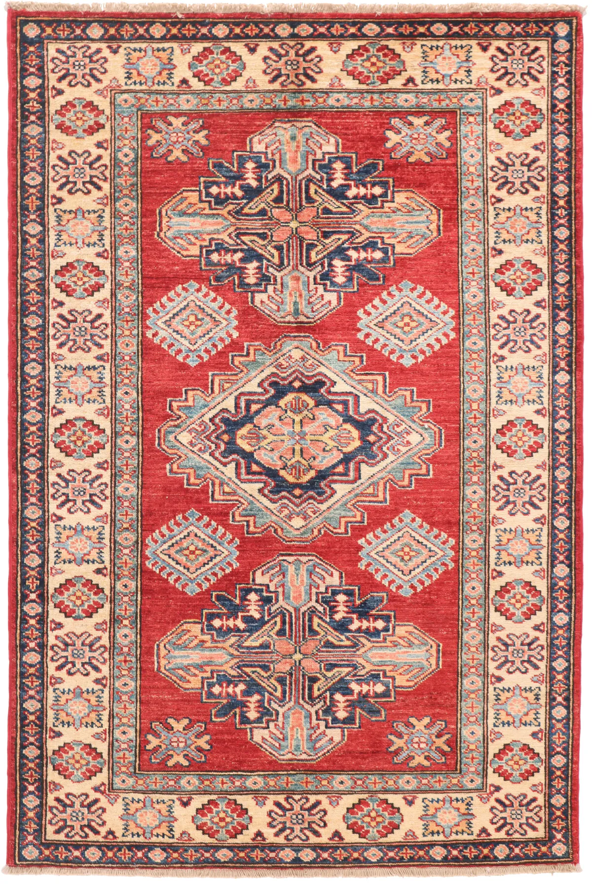 Caucasian Kazak design rug Red – 5 x 3'3, 149 × 100 cm