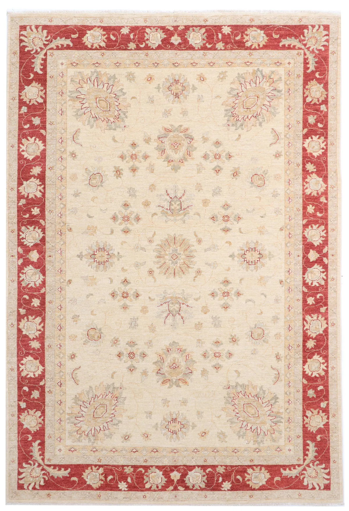 Garous / Ziegler Design Red Border, 298 × 211 cm