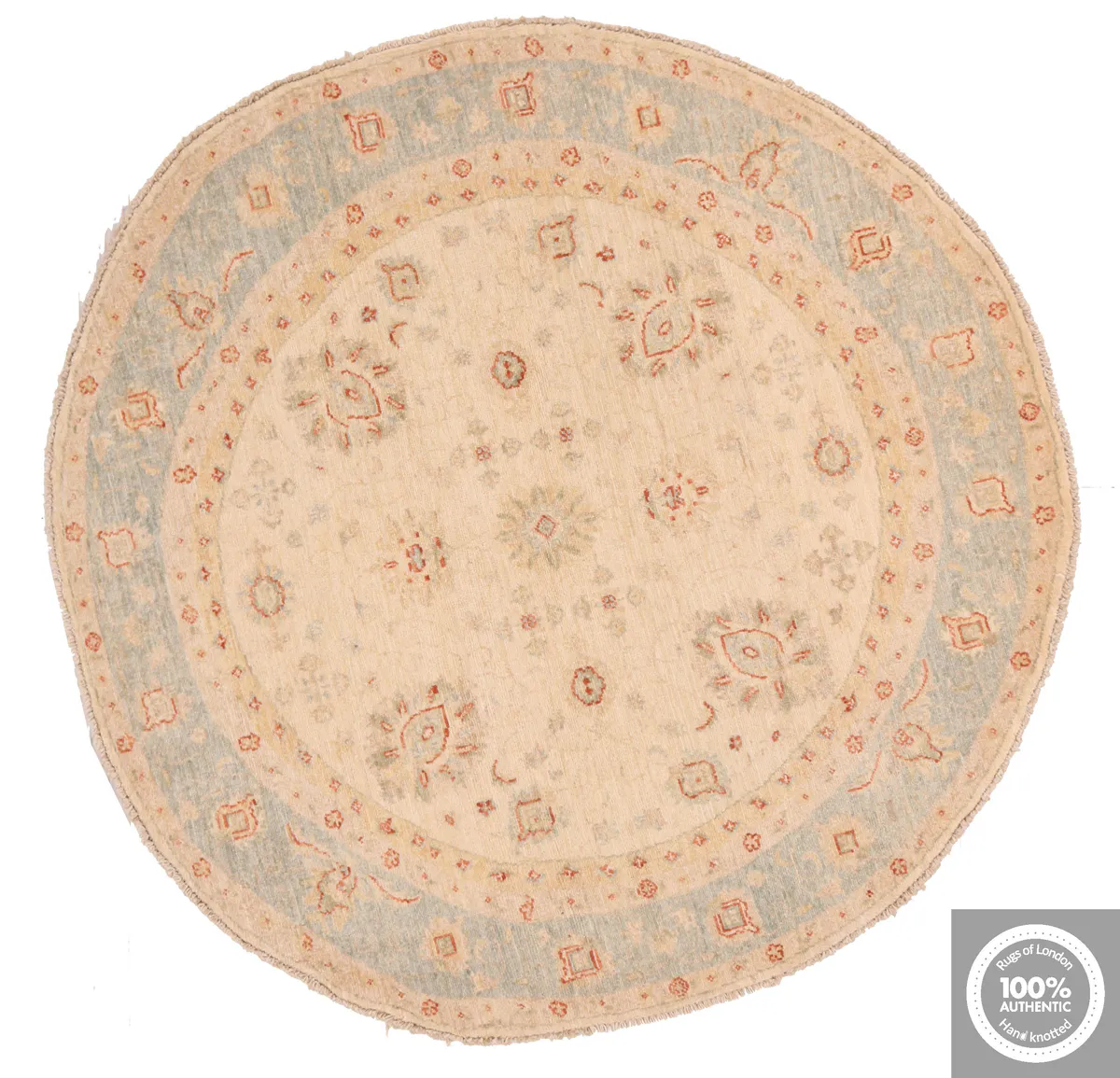 Circular Garous Ziegler design rug beige, 142 × 140 cm