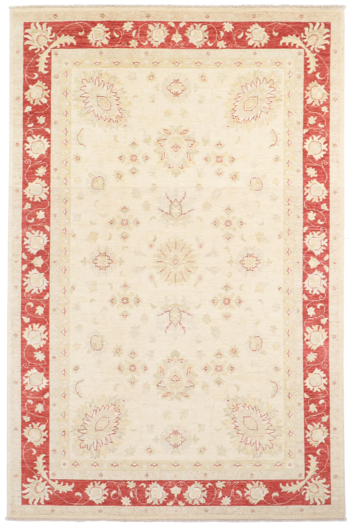 Garous / Ziegler Design Red Border, 301 × 198 cm