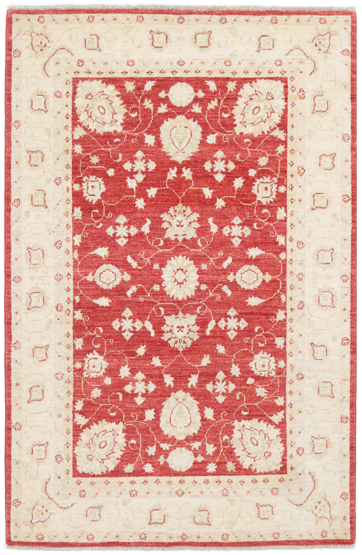 Garous Ziegler Red Rug in Beige Border, 185 × 120 cm