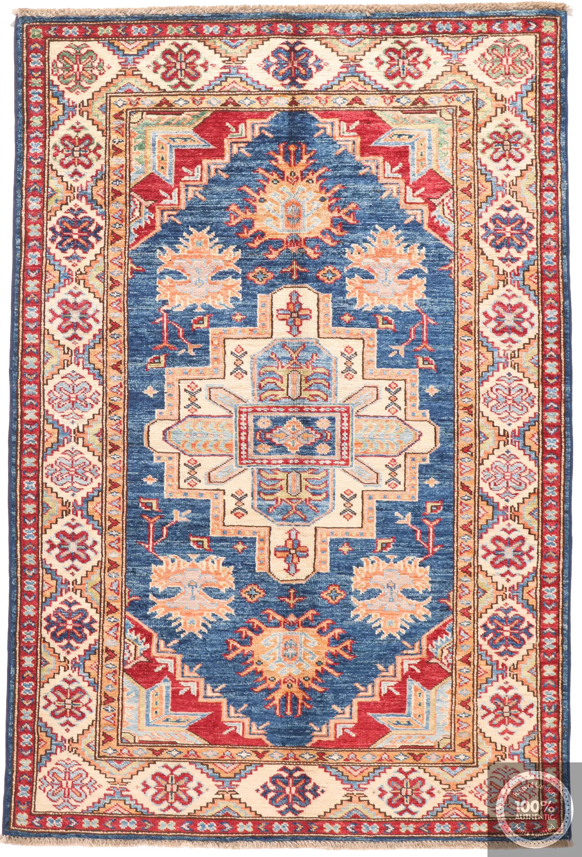 Caucasian Kazak design rug Blue, 145 × 98 cm