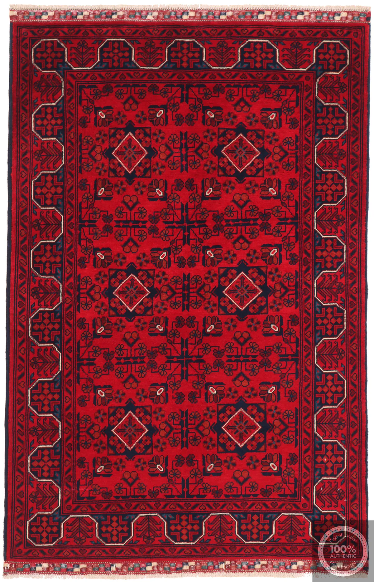 Khal Mohammad Afghan Hand-Knotted Wool Rug, 150 × 99 cm