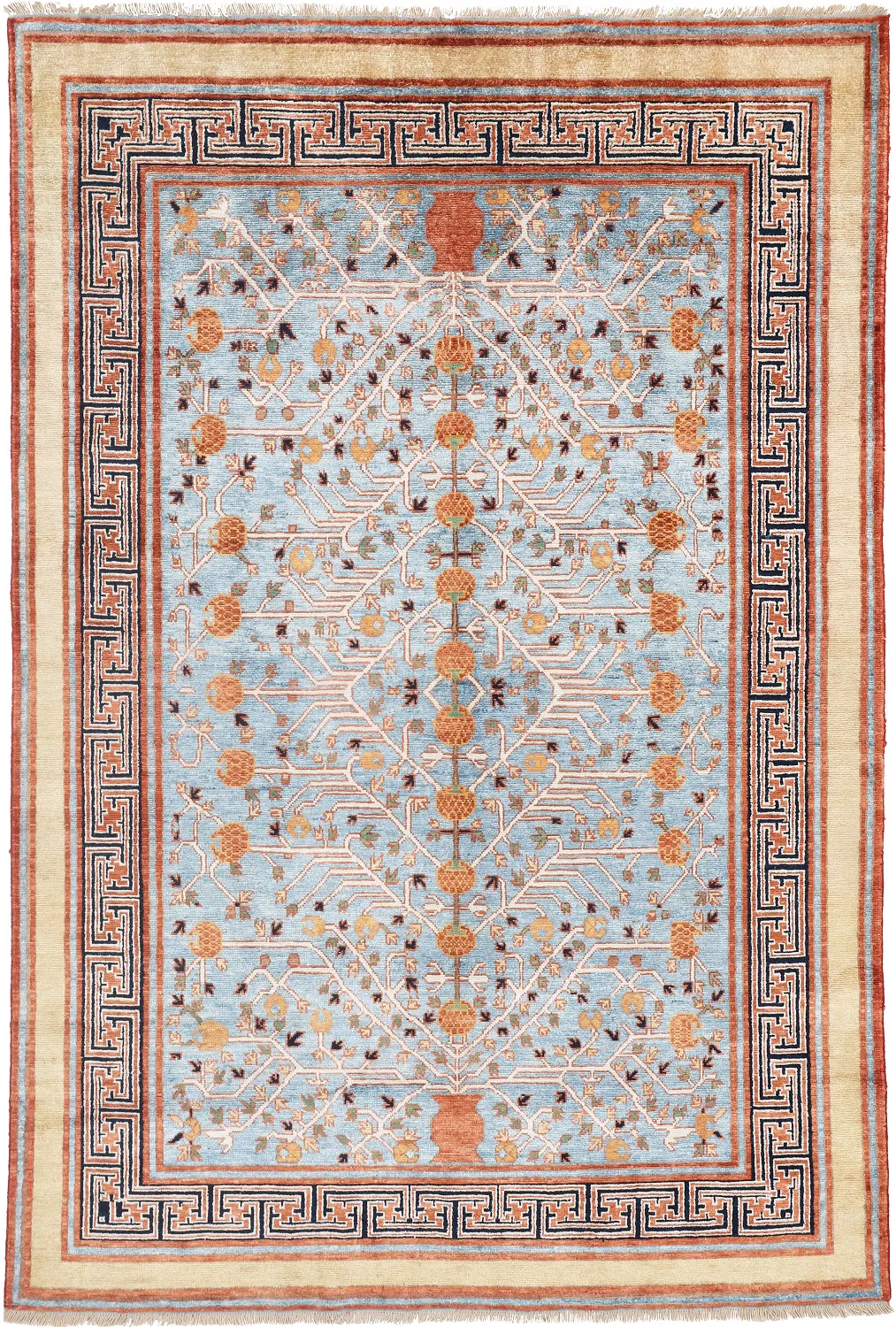 Khotan Samarkand Design Part Silk, 247 × 166 cm