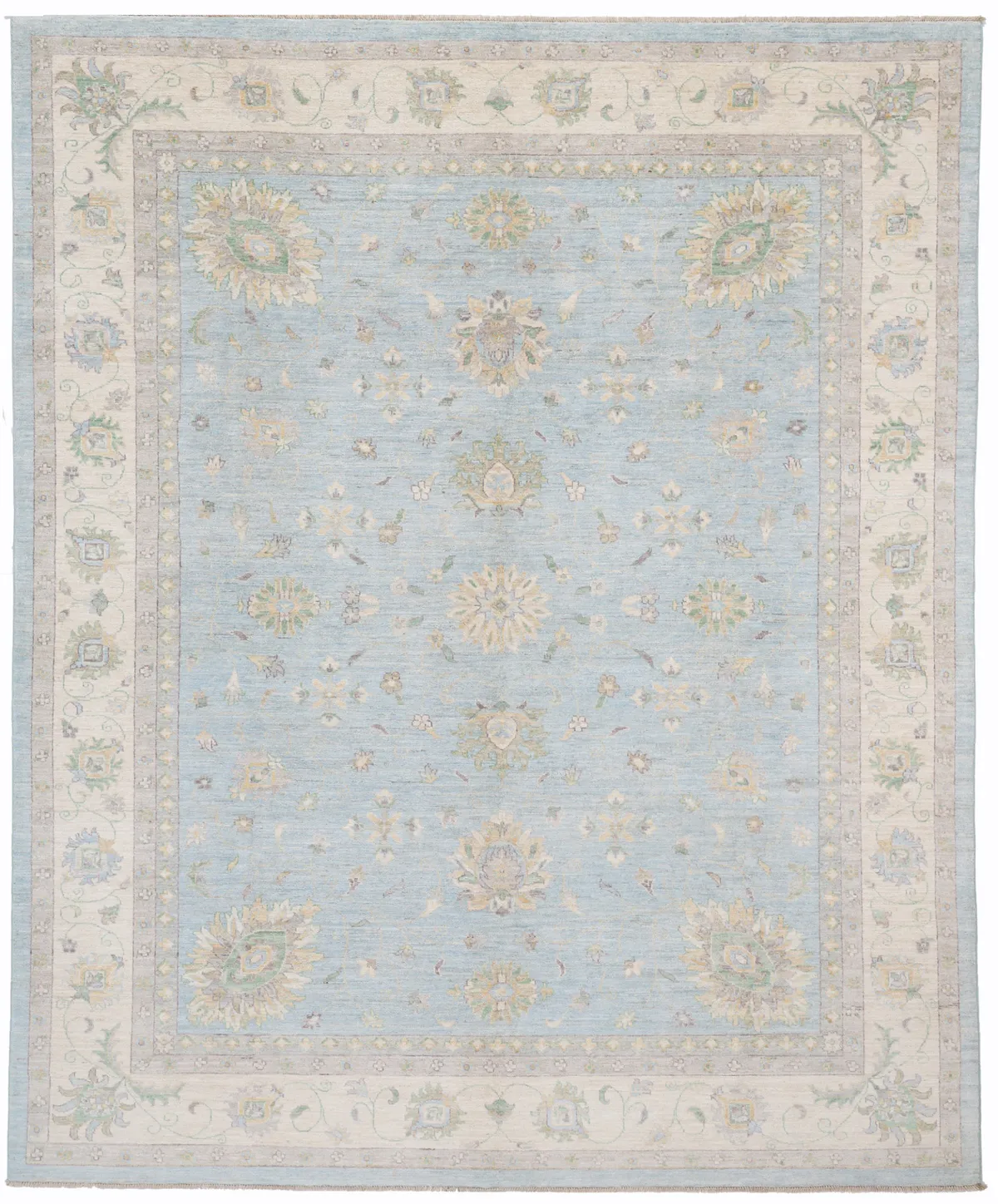 Garous design Rug in Beige border & Blue, 307 × 245 cm