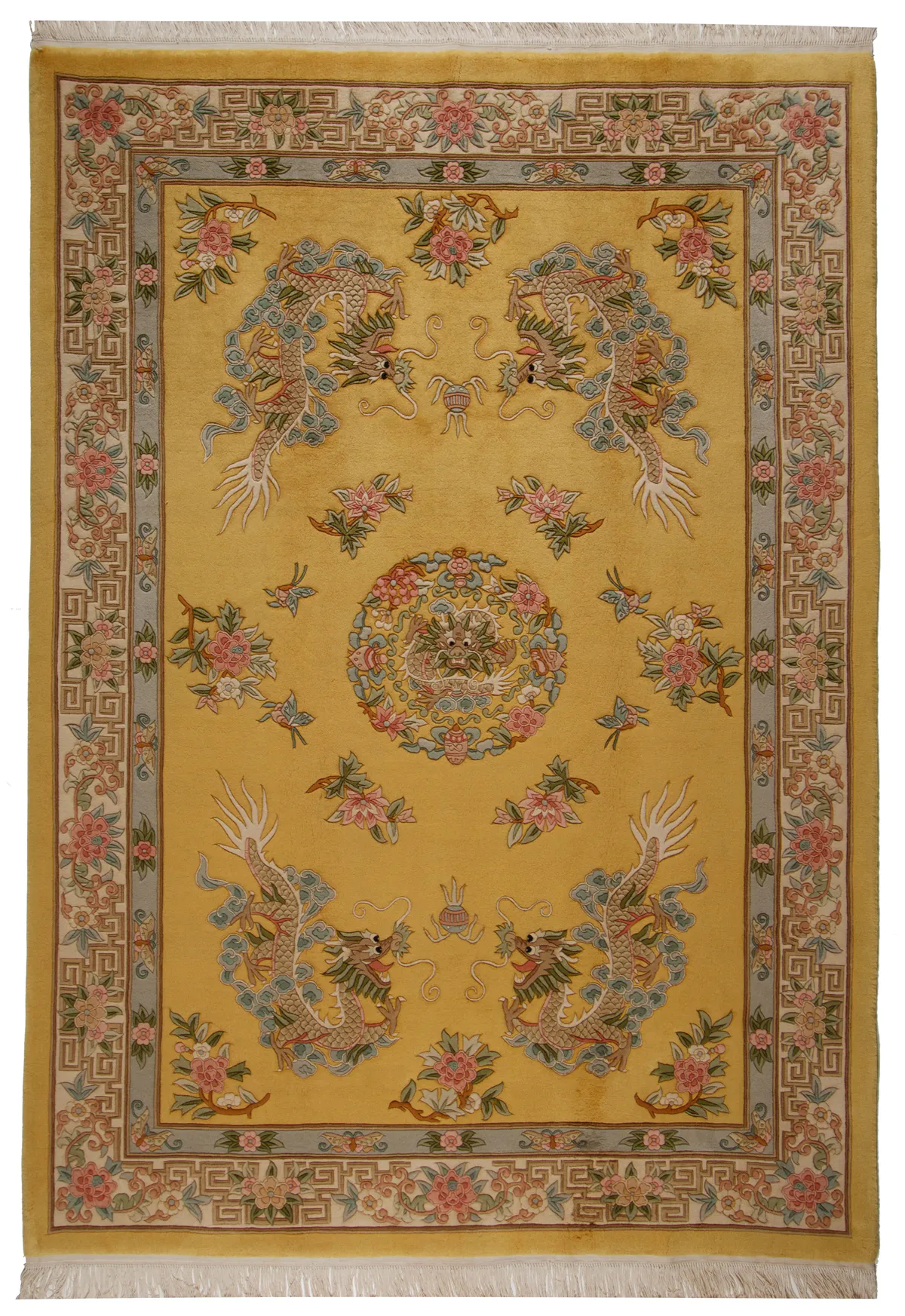 Chinese design thick pile rug, 331 × 230 cm