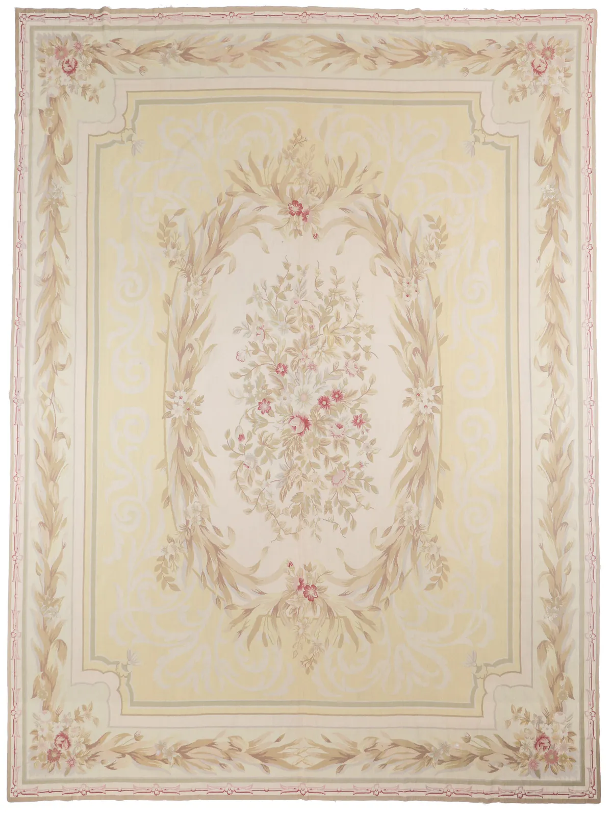 Pastel Pale Yellow Needlepoint Rug, 460 × 350 cm