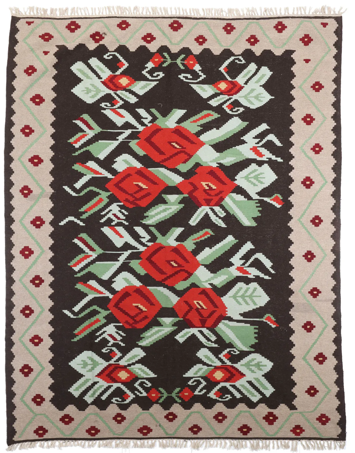Karabagh Kilim in Rose floral pattern in, 319 × 235 cm