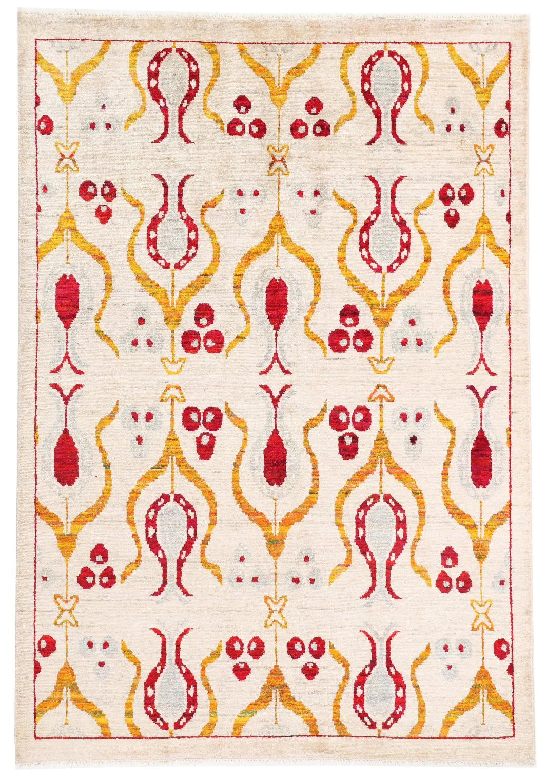 Hand-Knotted Sari Silk Rug, 238 × 167 cm