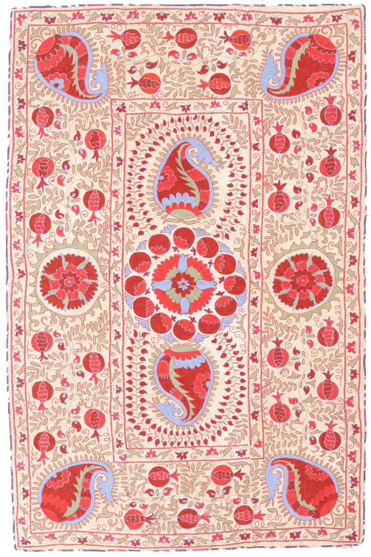 Suzani Silk Uzbek embroidery, 212 × 139 cm