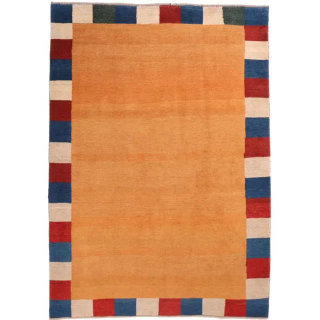 Modern Orange Gabbeh with multicoloured, 297 × 211 cm