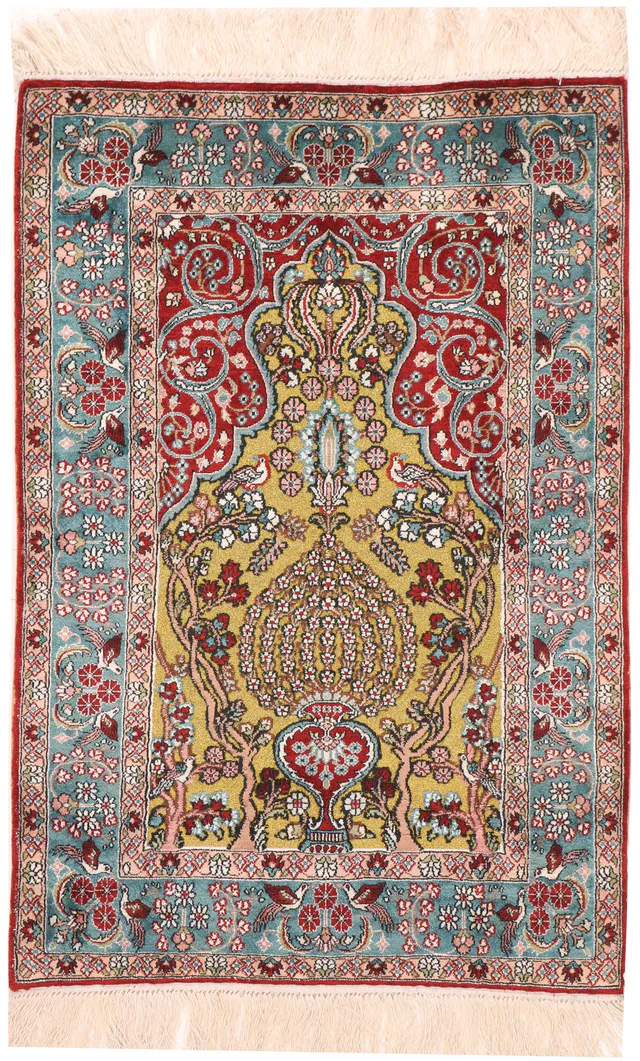 Silk Persian design Silk, 91 × 61 cm