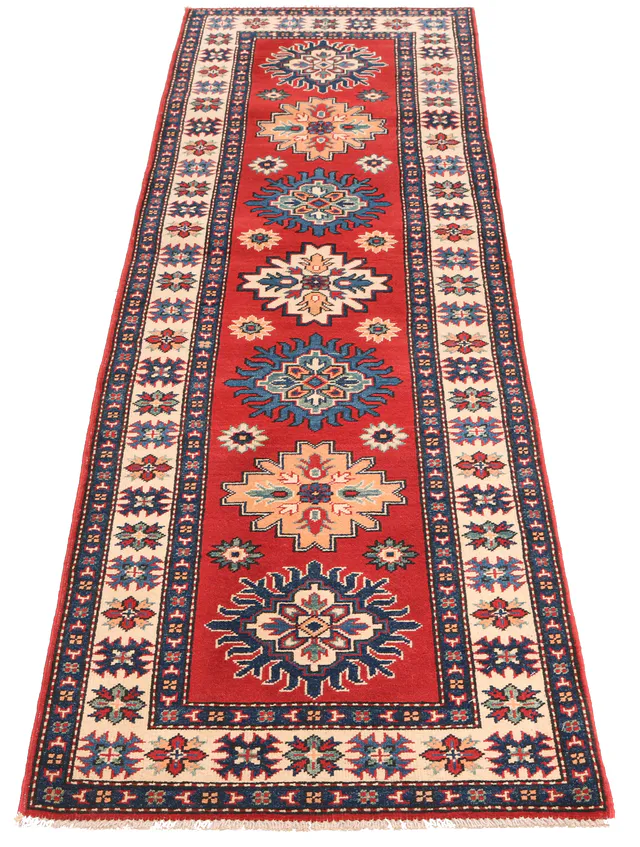 Caucasian Kazak Design Runner, 253 × 69 cm