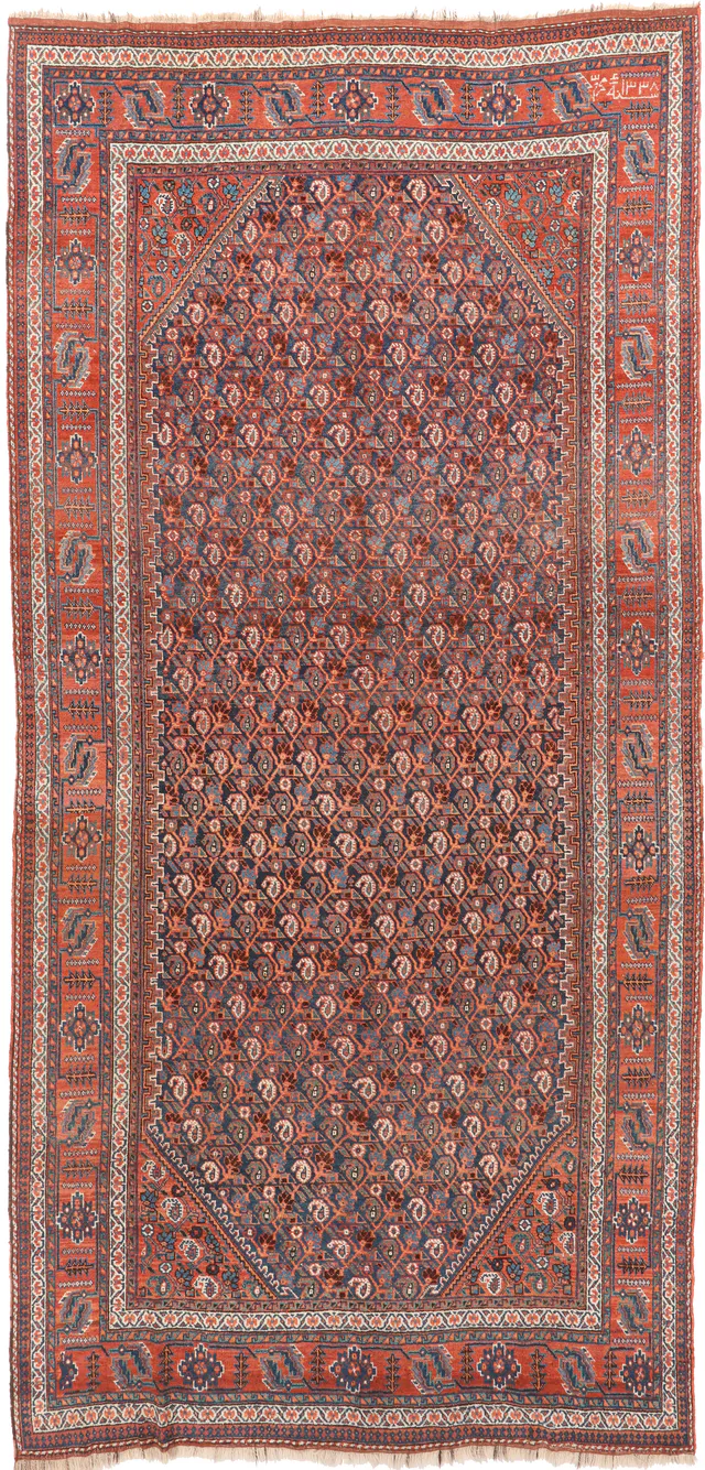 Persian Afshar Kelleh runner rug, 422 × 202 cm