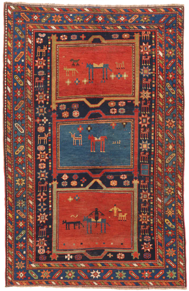 Caucasian Antique Rug – 6.5 x 4.17, 198 × 127 cm