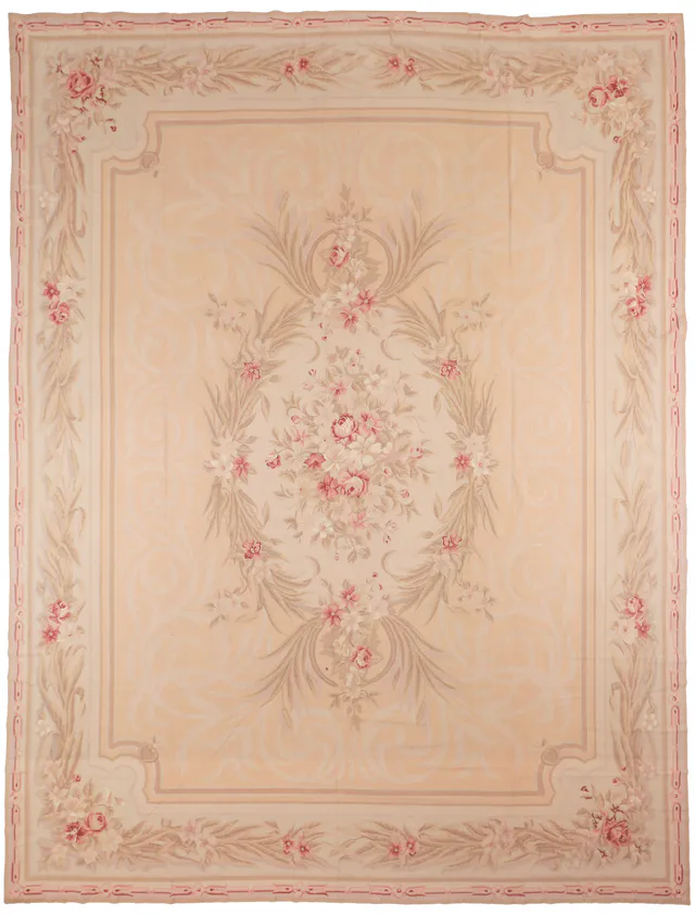 Light Pink Needlepoint Rug, 436 × 332 cm