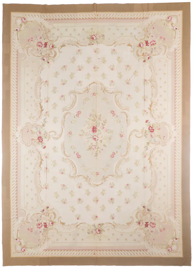 beige Needlepoint Rug, 425 × 295 cm