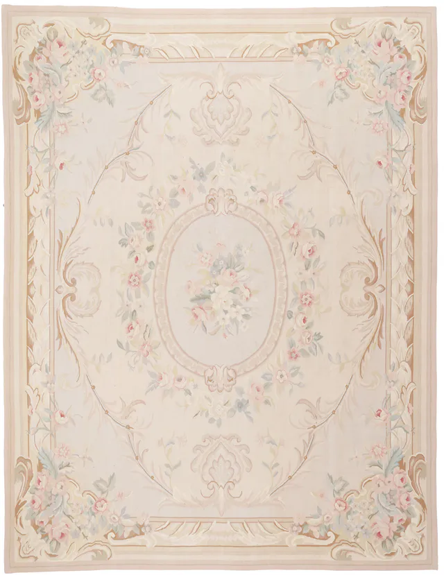 Aubusson Design Light Beige Rug, 318 × 245 cm