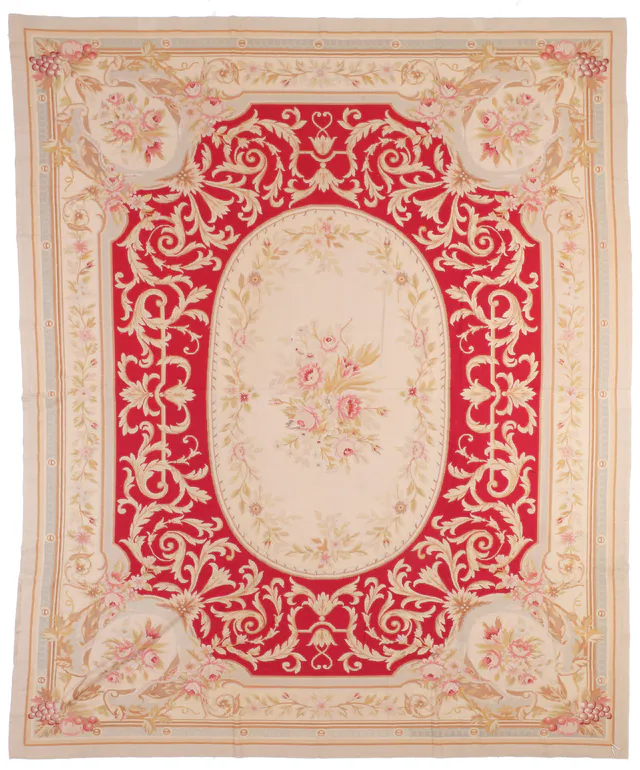 Red Needlepoint Rug, 342 × 264 cm