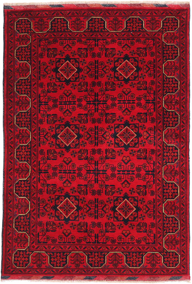 Khal Mohammad Afghan Hand-Knotted Wool Rug, 146 × 104 cm