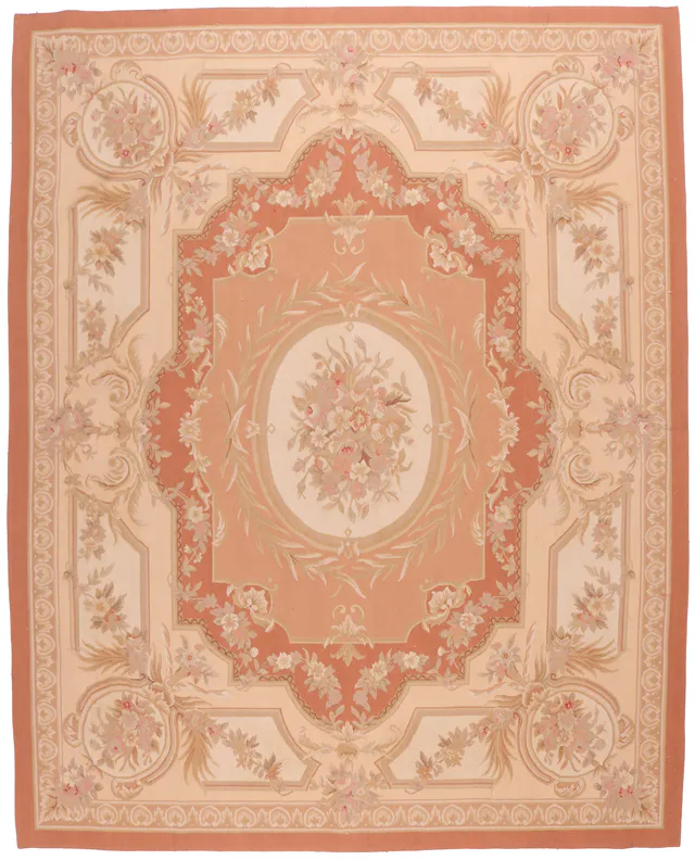Pink Aubusson Design 53 – 12'3 x 8, 305 × 244 cm