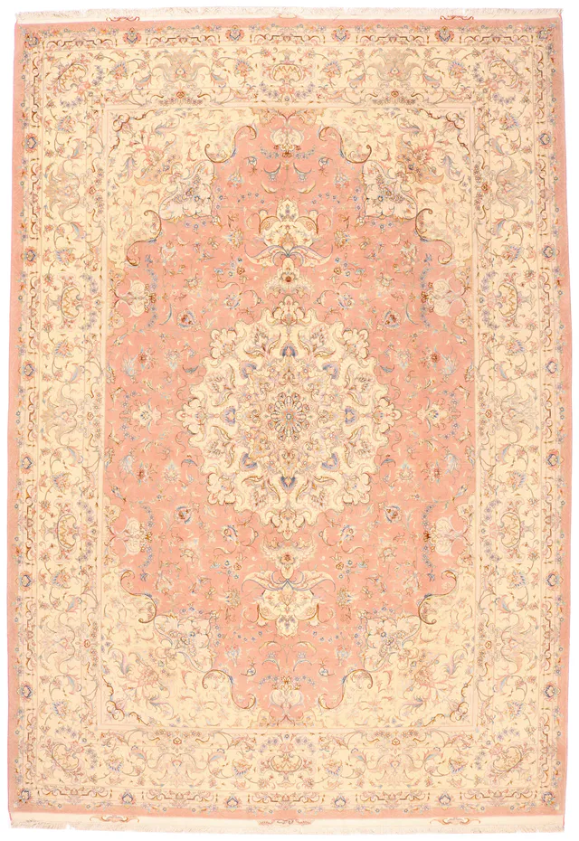 Fine Tabriz 60 Raj with silk highlights, 365 × 250 cm