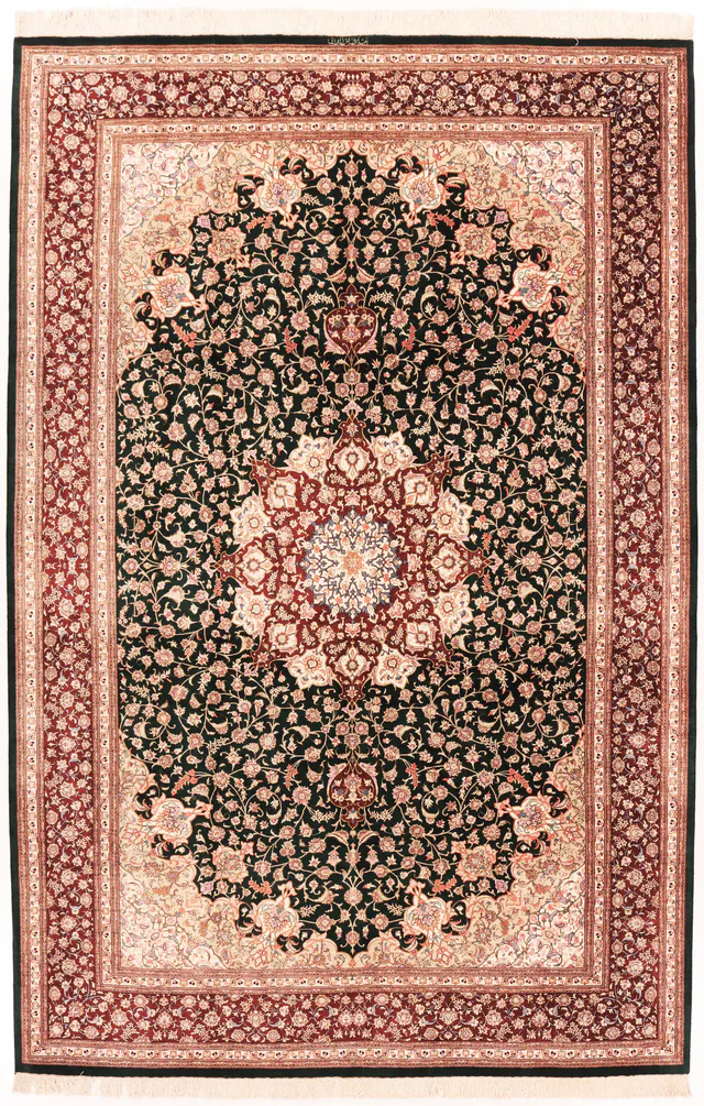 Fine Qum silk Rug Signed Davoodi, 301 × 199 cm