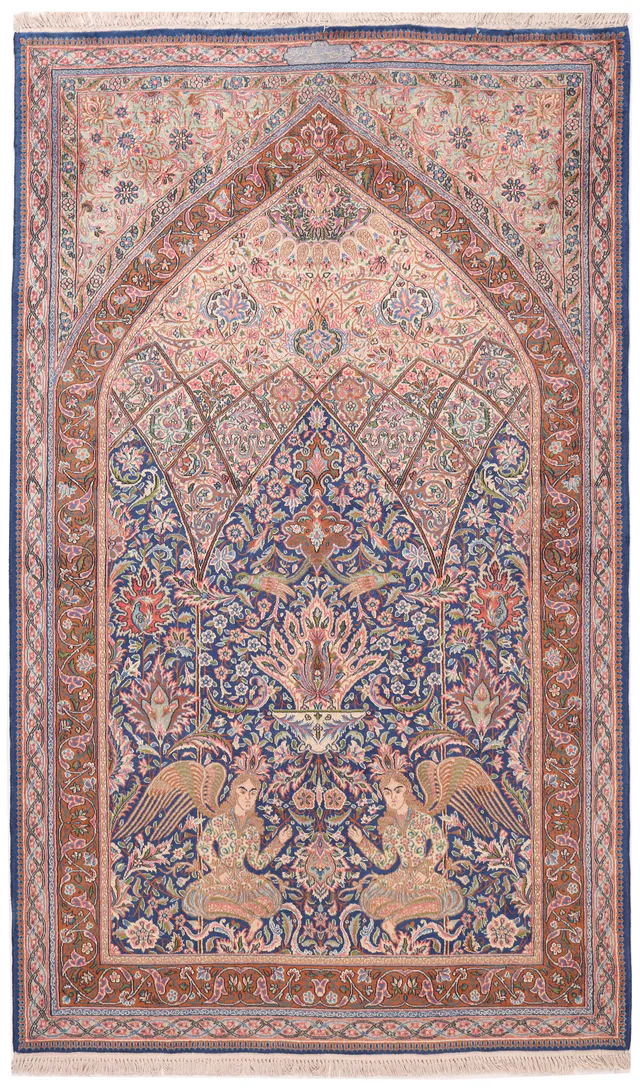Persian Lavar Kerman/Kirman Rug, 233 × 140 cm