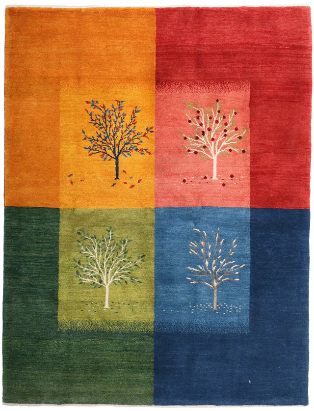 Persian Gabbeh Rug size 6.43 x 4.85, 196 × 148 cm