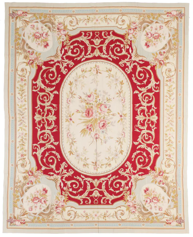 Red Needlepoint Rug in, 305 × 237 cm