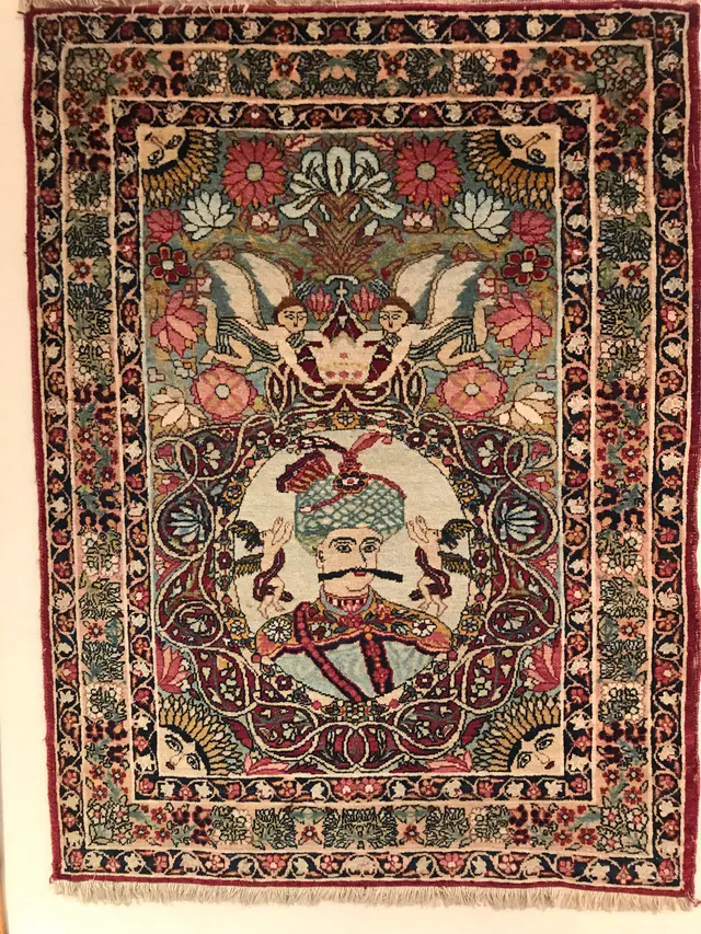 Pictorial Lavar Kerman/Kirman Rug, 80 × 60 cm