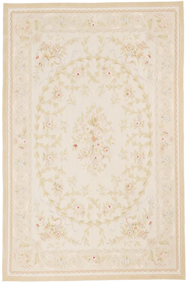 Aubusson Design 62 – light beige 9 x 6, 278 × 181 cm