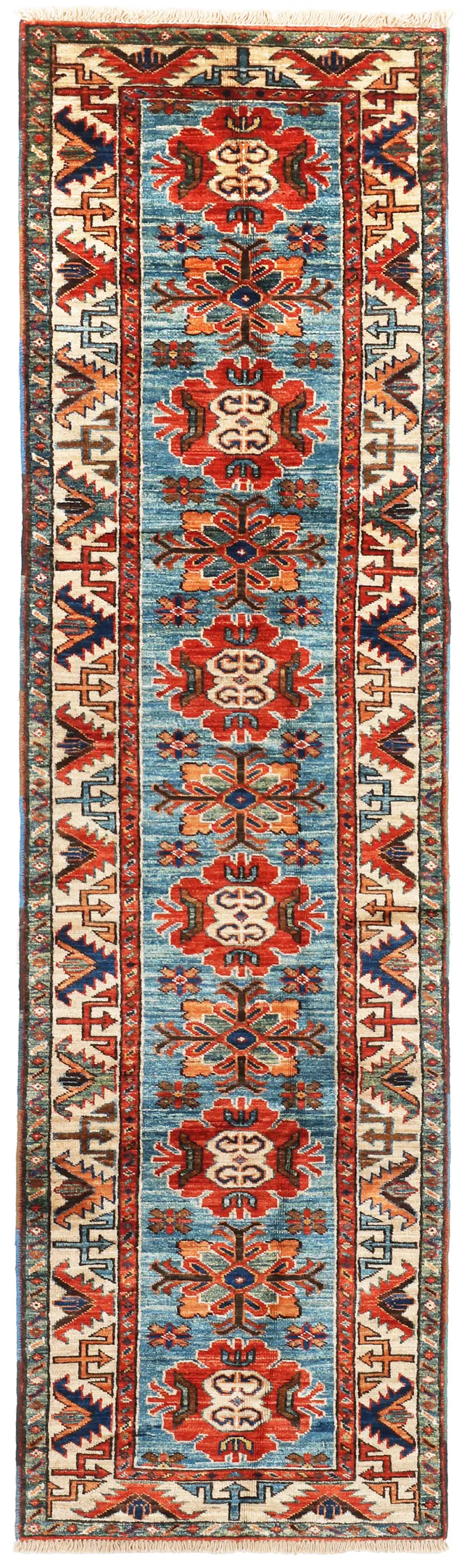 Fine Shirvan Design Blue Runner, 218 × 59 cm