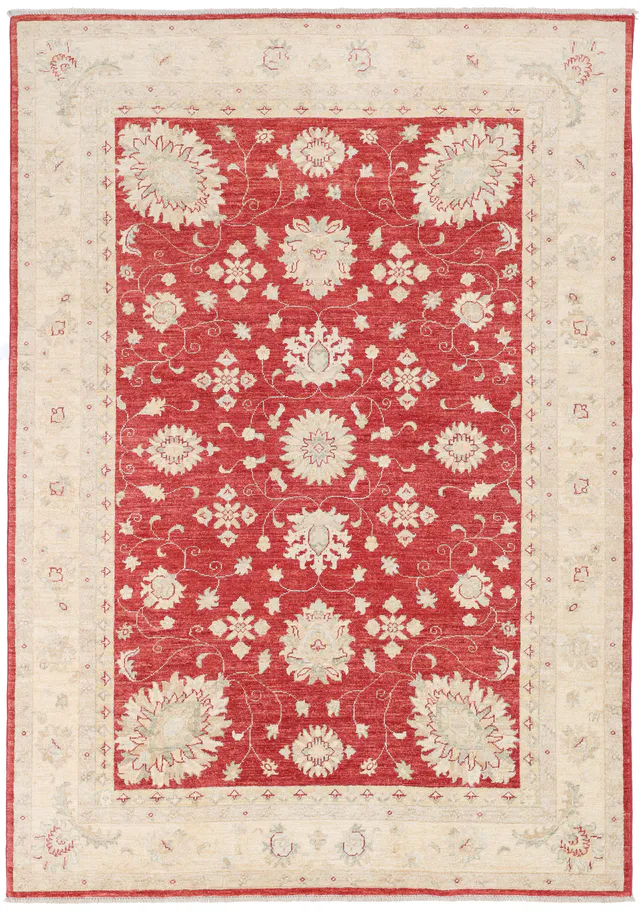 Garous Ziegler Red Rug in Beige Border, 245 × 169 cm