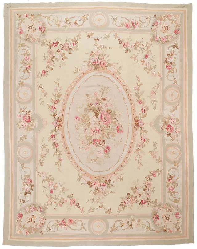 Aubusson Floral Design Rug, 390 × 295 cm