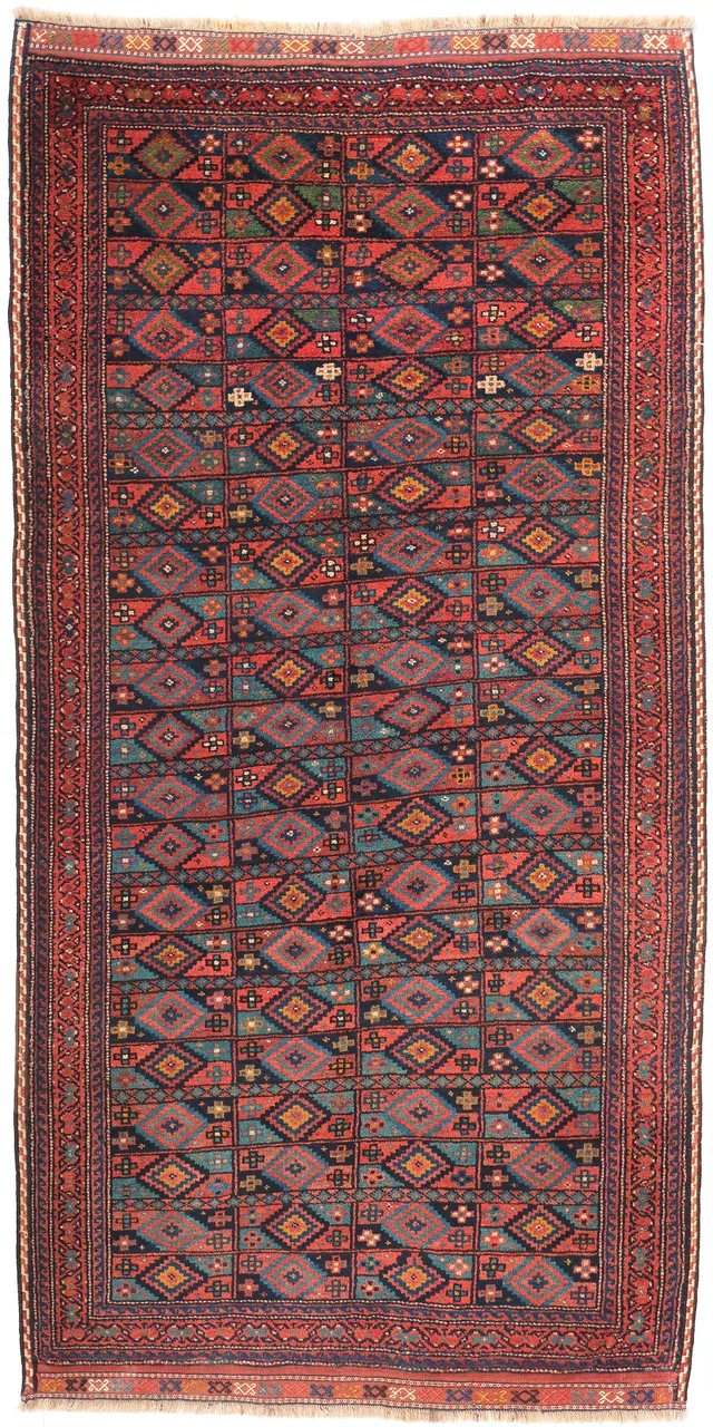 Persian Kurdi Runner Rug, 290 × 140 cm