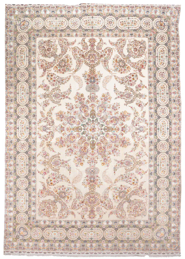 Fine Tabriz 60 rag silk base in, 507 × 338 cm